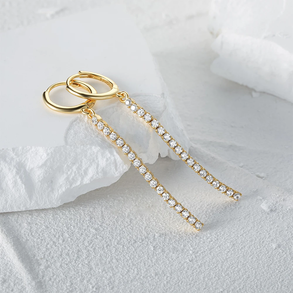 Boako ต่างหูจี้คริสตัลเงินสเตอร์ลิง925เพชรสังเคราะห์เจาะรู32มม. ต่างหูโซ่สำหรับแฟชั่นสำหรับผู้หญิงที่คาดหูสุดหรู