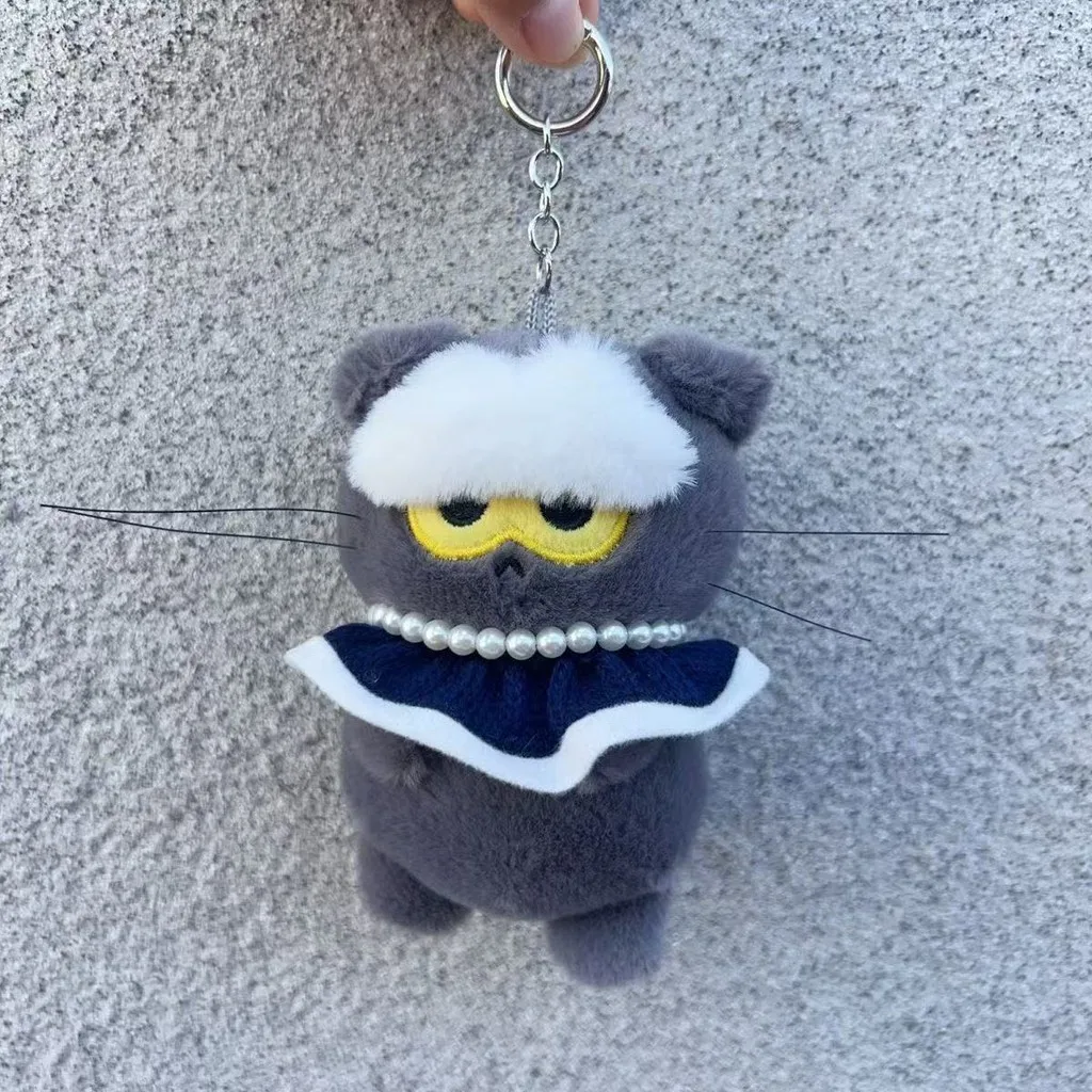 Kpop G-DRAGON ZOA دمية قطيفة كيرينغ ألعاب محشوة على شكل قطة رمادية #1