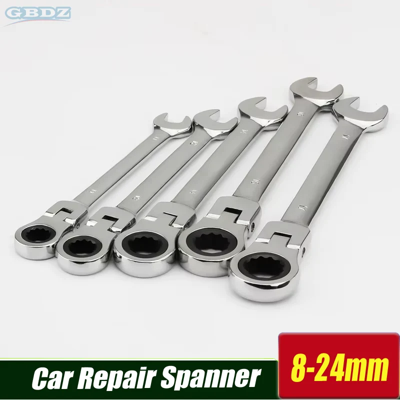 

1~3P Combination Ratchet Wrench With Flexible Head 8mm-24mm Combination Wrench Quick Automatic Ratchet Wrench Car Repair Spanner