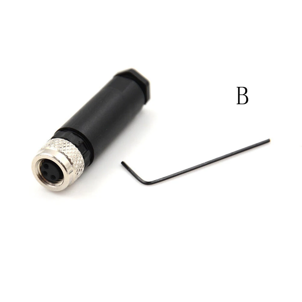 Waterproof M8 Male Female Screw Threaded Sensor Connector 3 4 Pin A Type with Full Copper Plated Metal Screw Sleeves