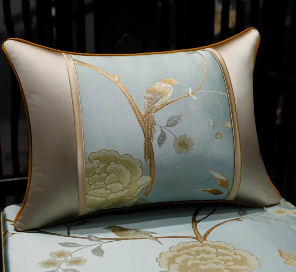 Throw Pillows for Chinese-style Mahogany Sofa, Living Room Back Cushions, Lumbar Pillows for Beds, Headboard Backrests Cover