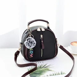 PU Leather Women Small Handbags Hairball Design Crossbody Shoulder Bag Fashion Luxury Ladies Messenger Bags Tote