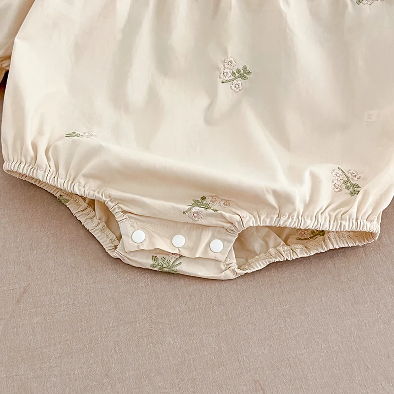 2025 New Spring 0-24M Baby Girl Clothing Toddler Baby Girl Romper Long Sleeved Cotton Embroidery Korean Style Climbing Suit image 6