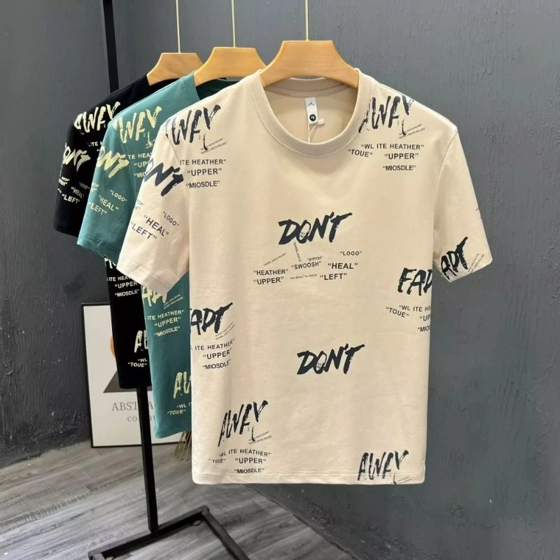 십대들을 위한 루즈핏 레터 프린트 반팔 티셔츠 여름 패션 캐주얼 반팔 탑 청소년 창의적 흥미 프린트 라운드넥