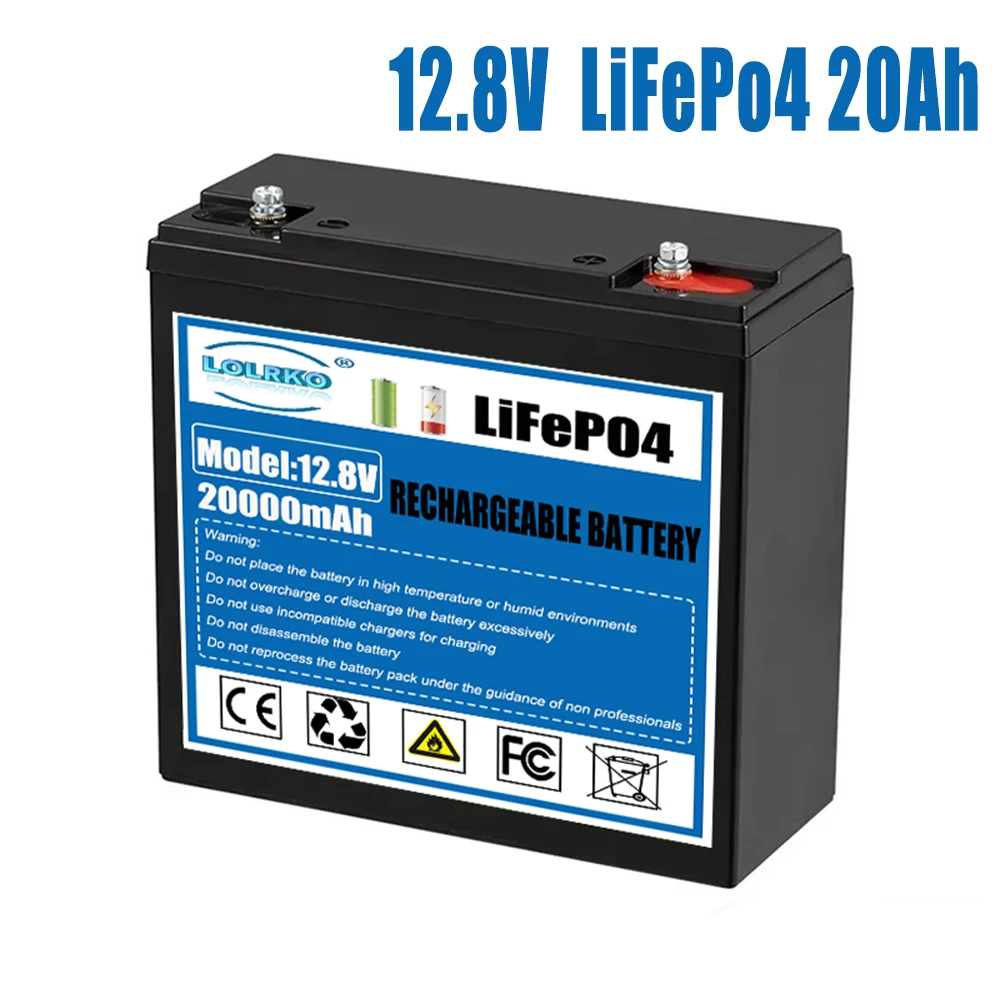 

New 12V 20Ah LiFePo4 Battery Lithium Iron Phosphate 12.8V LiFePo4 Rechargeable Battery for Kid Scooters Boat Motor No Tax