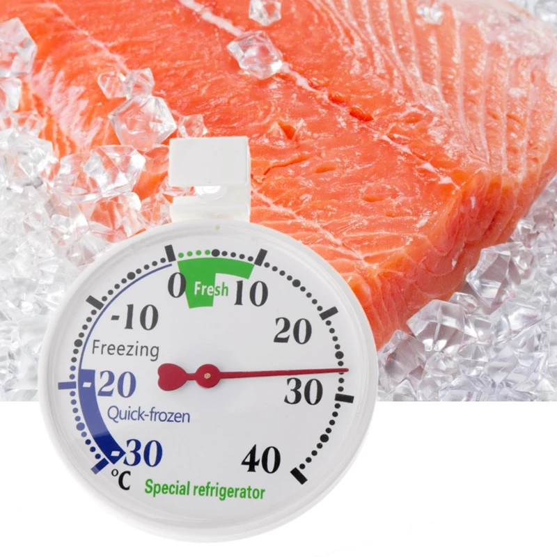 Hanging Refrigerator Thermometer Large Dial with Red -30°~40°C for Home Hospitals Supermarkets Use Durable