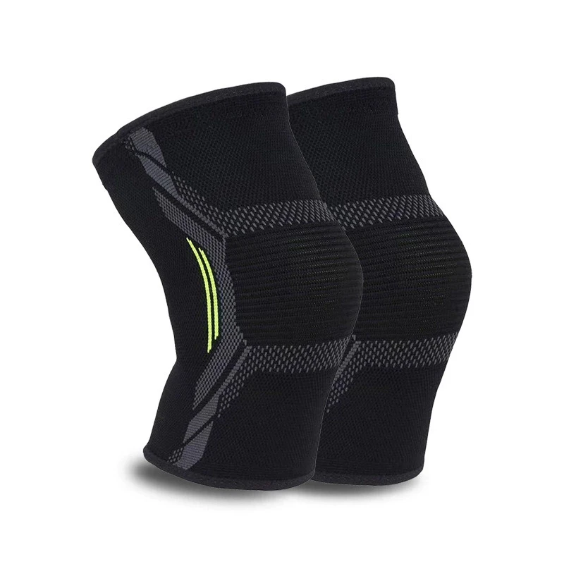 Rodillera deportiva de nailon tejido, compresión 3D, ajuste ajustable, transpirable y cálida para hombres y mujeres (equipo de protección), 1 ud.