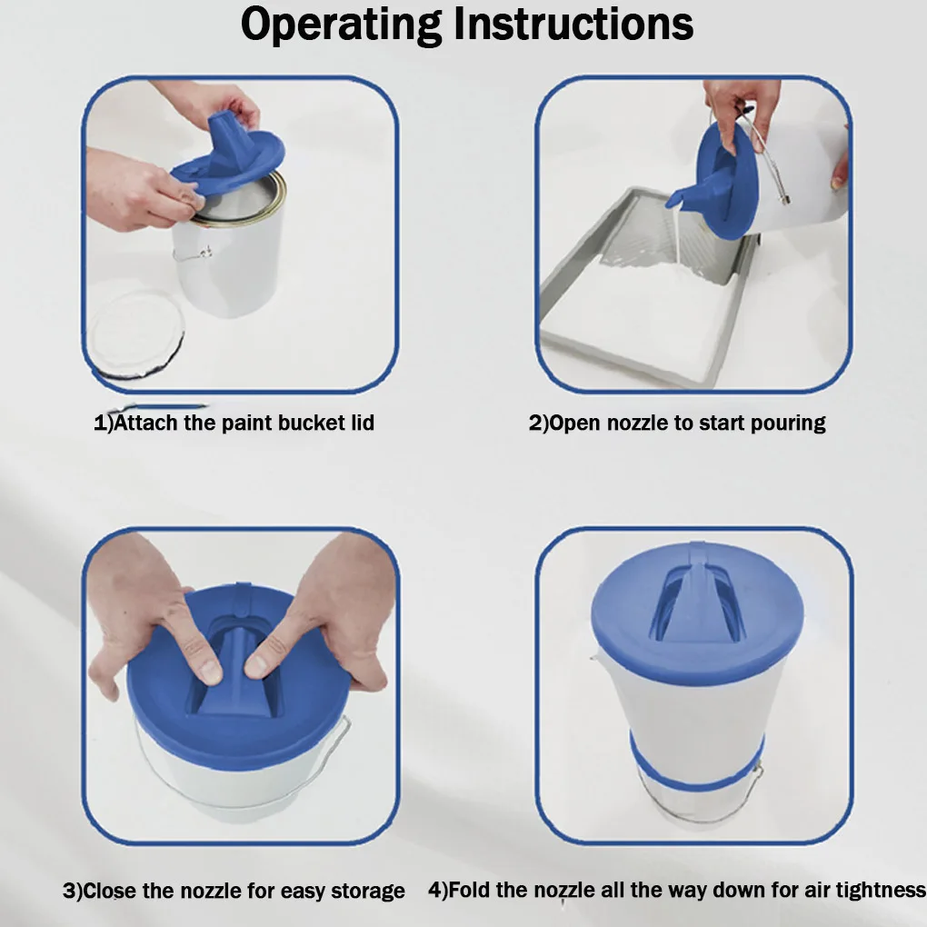 صنبور جديد قابل للسحب مع فوهة قابلة للطي مع فتحة تهوية مستلزمات صب الطلاء غطاء علبة تخزين الطلاء مختومة #6