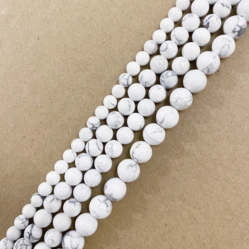 Natural Stone White Howlite Turquoise Round Loose Beads 15\