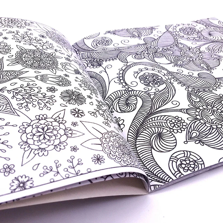 24 Pages Small Size 18.5*18.5cm Mandalas Coloring Book For Adults Children Relieve Stress Kill Time Secret Garden Graffiti Book