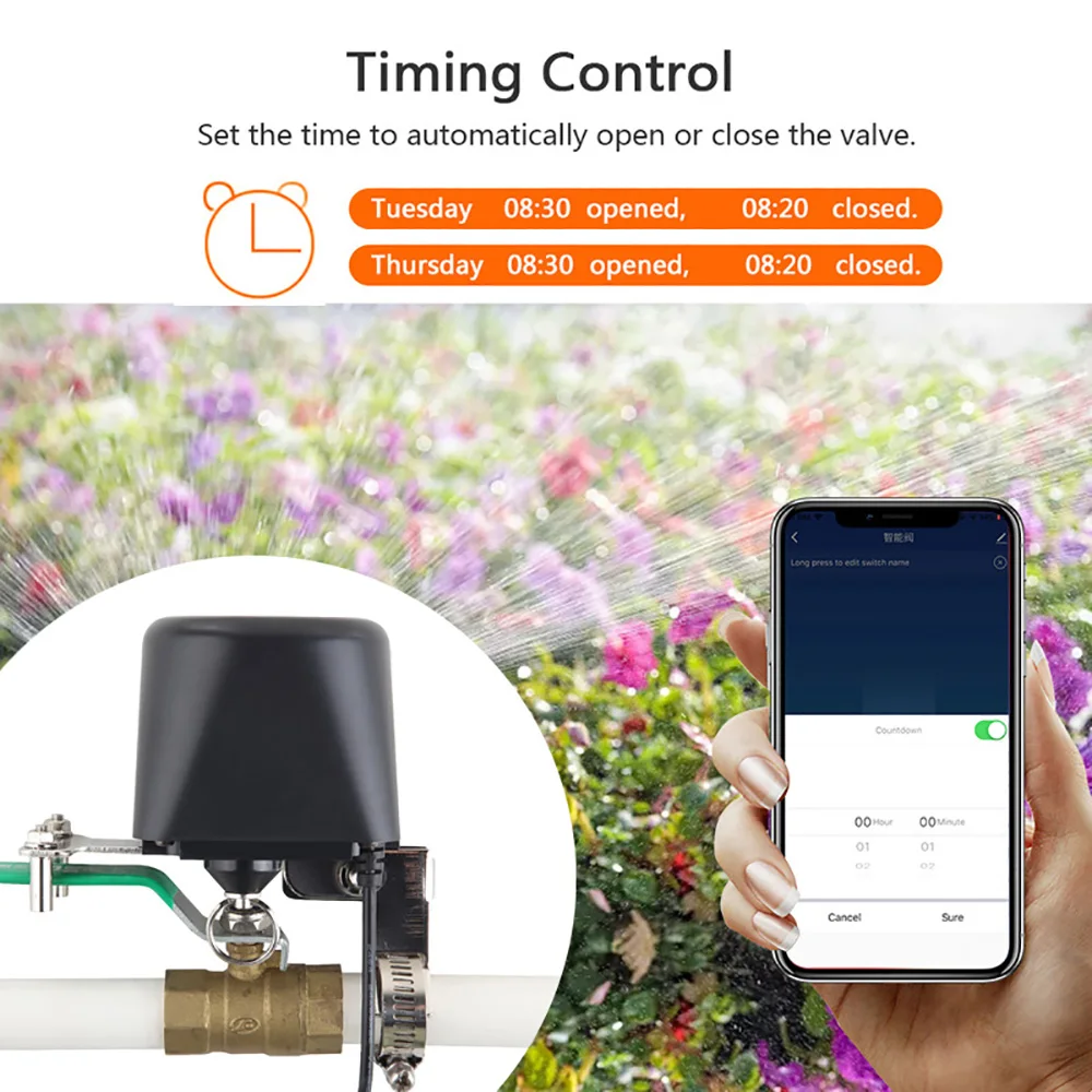 Tuya Smart WiFi Gas Valve Wate Valve Manually Open Valve Manipulator Control Home Automatically Shut-Off Gas Controller