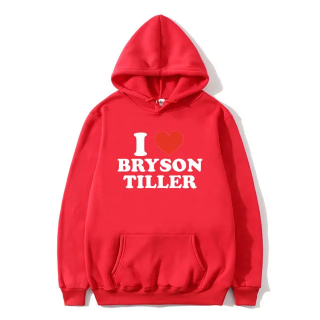 I Love Bryson Tiller Graphic Hoodie Men Women Hip Hop Rap Oversized Tracksuit Male Fleece Cotton Hoody Men\'s Fashion Streetwear