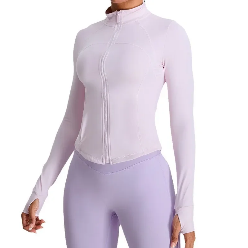 

Autumn Winter New Slim and Thin Yoga Jacket Women's Zipper Stand-up Collar Sports Outdoor Running Yoga Clothing Long Sleeves