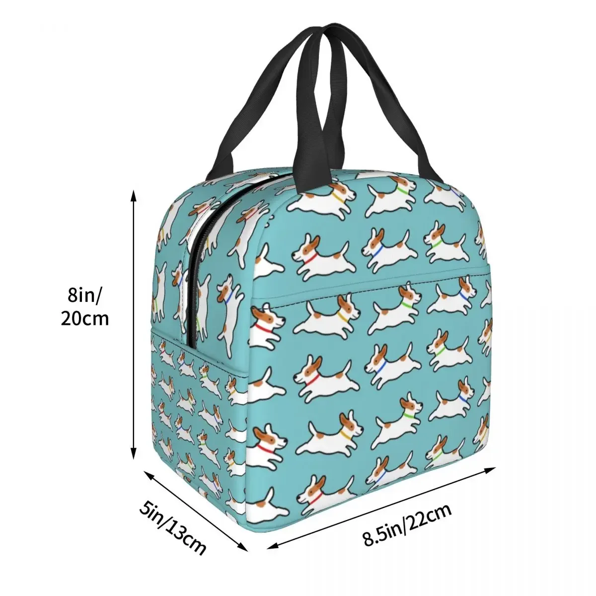 Custom Cute Jack Russell Terrier Running Dog Lunch Bag Women Warm Cooler Insulated Lunch Box for Kids School