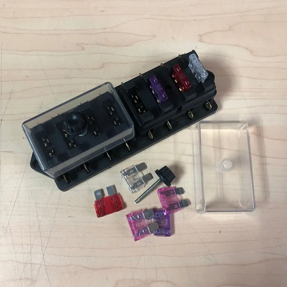 1Set 8 Way Car Fuse Box Premium ABS Fuse Holder with Transparent Cover for Auto Headlight Fog Light Speaker Reversing Light