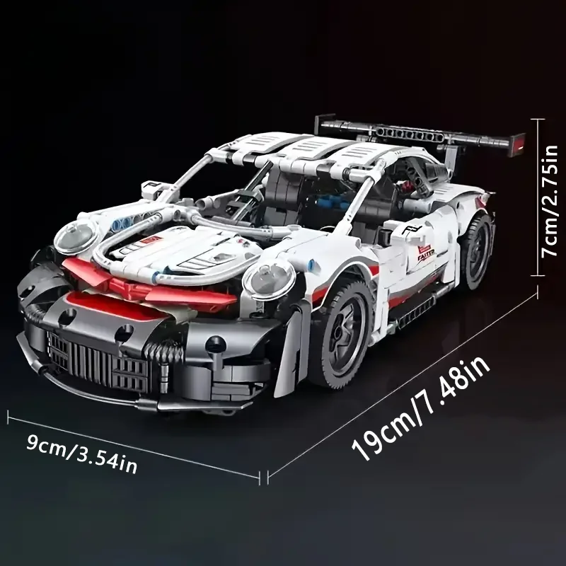 1205-delige witte supercar-modelset - eenvoudig te monteren, ideaal verjaardagscadeau voor autoliefhebbers