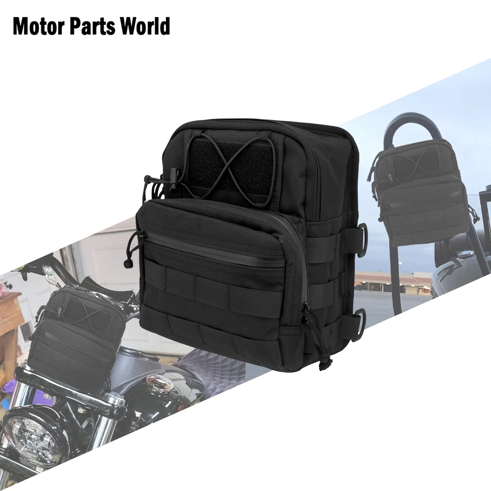 Universal Motorcycle Handlebar Bag Sissy Bar Handle T-Bar Tool Travel Storage Bags For Harley Sportster XL Softail Dyna Touring