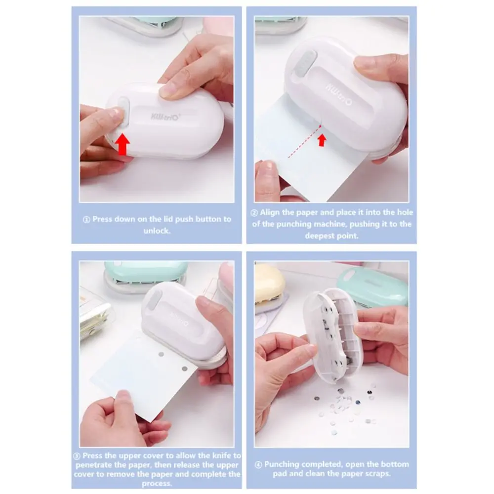 Multifunctional Mini Paper Punch DIY Scrapbooking 3-Hole Hole Puncher Handheld Loose-leaf Hole Puncher Binding Supplies