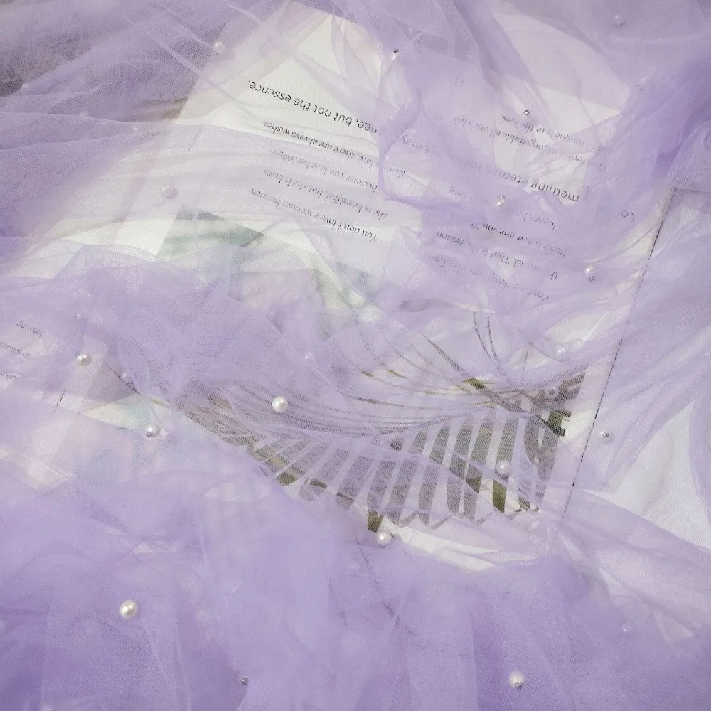 0.75*3M Table Flag Semi Transparent Gauze Mesh Pearl Chiffon Sheer Drapes Pearl Tulle Wedding Arch Drapes Festival Party