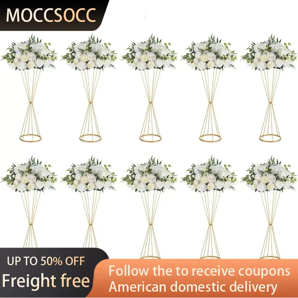 

27 Inch Tall Trumpet Vases Decoration for Home Decor Items Gold Metal Vase for Wedding Centerpieces 10 Pcs Freight Free