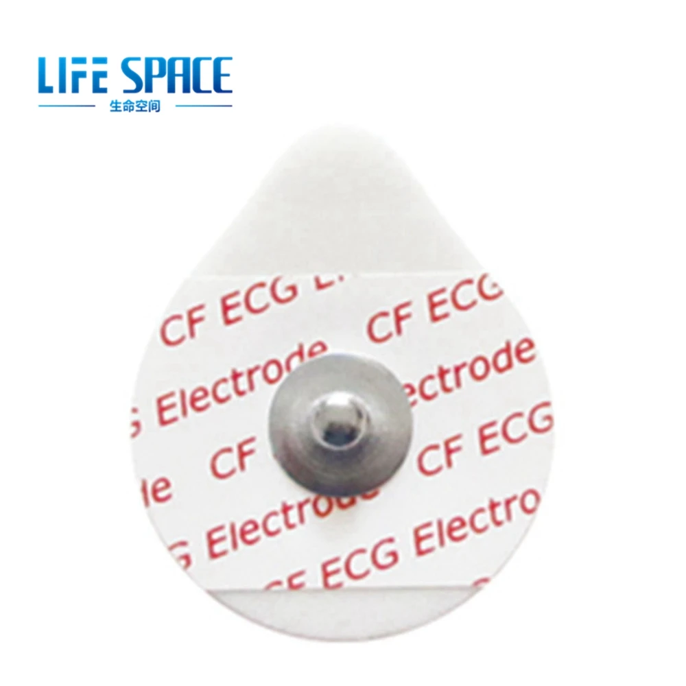 50pcs Disposable elctroder neonatal elctroder size 30*36mm foma basic button pad with Ag/Agcl for ecg cable connecting