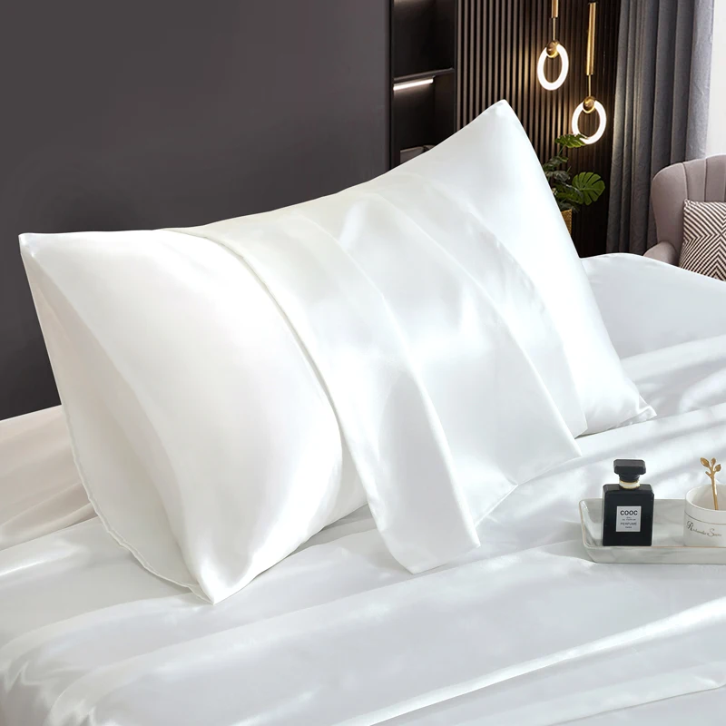 

Solid Color Satin Pillowcase High Quality Envelope Pillowcover Bedding Sleeping Pillow Cover Soft Comfortable Cover