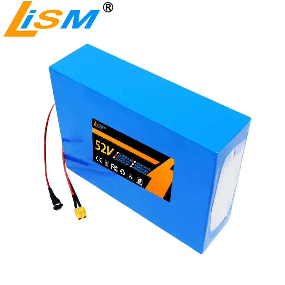 52V 28Ah lithium battery pack 18650-14S8P built-in high-power BMS, suitable for 48V 2000W Spare high quality battery+Charger