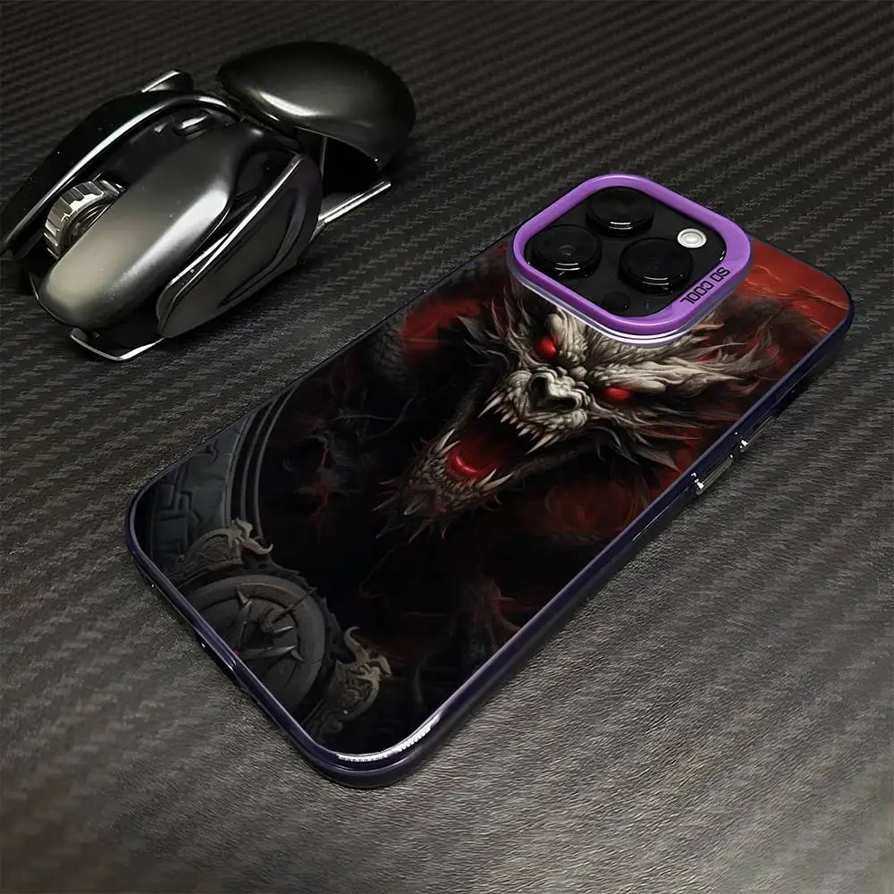 Dragon  Phone Case For iPhone17,16,15,14,13,12,11 Plus,Pro Max Purple Matte Shockproof Cover