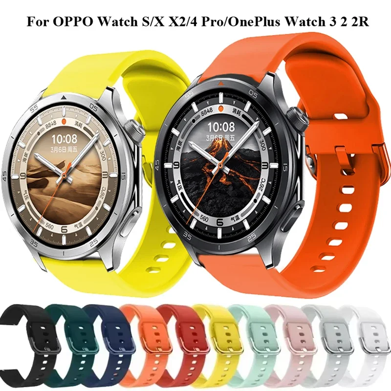 22mm Silicone Band For OPPO Watch S X X2 4Pro Wristband Sport Strap For OnePlus Watch 3 2 2R/OnePlus Watch 46mm Bracelet Correa