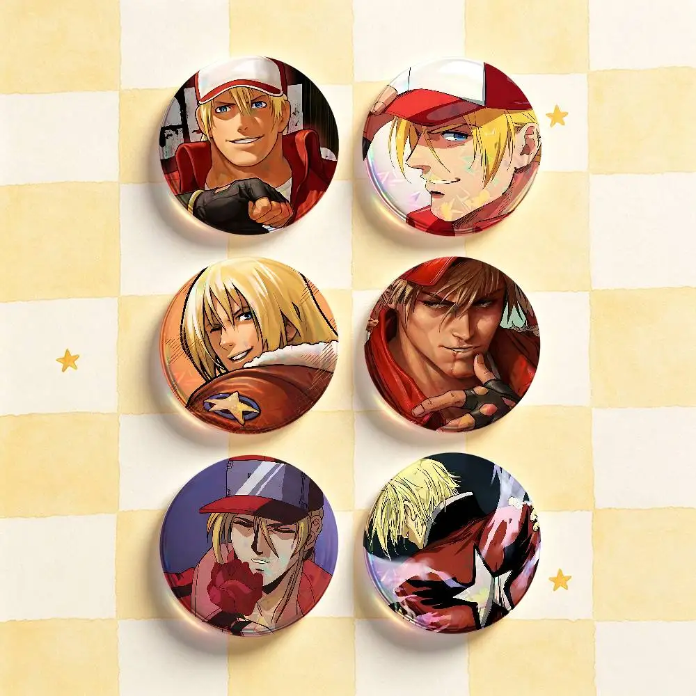T-Terry Bogard Badges Round Nijigen Otaku Culture IP peripheral products 58mm 44mm 32mm 75mm 25mm Mini