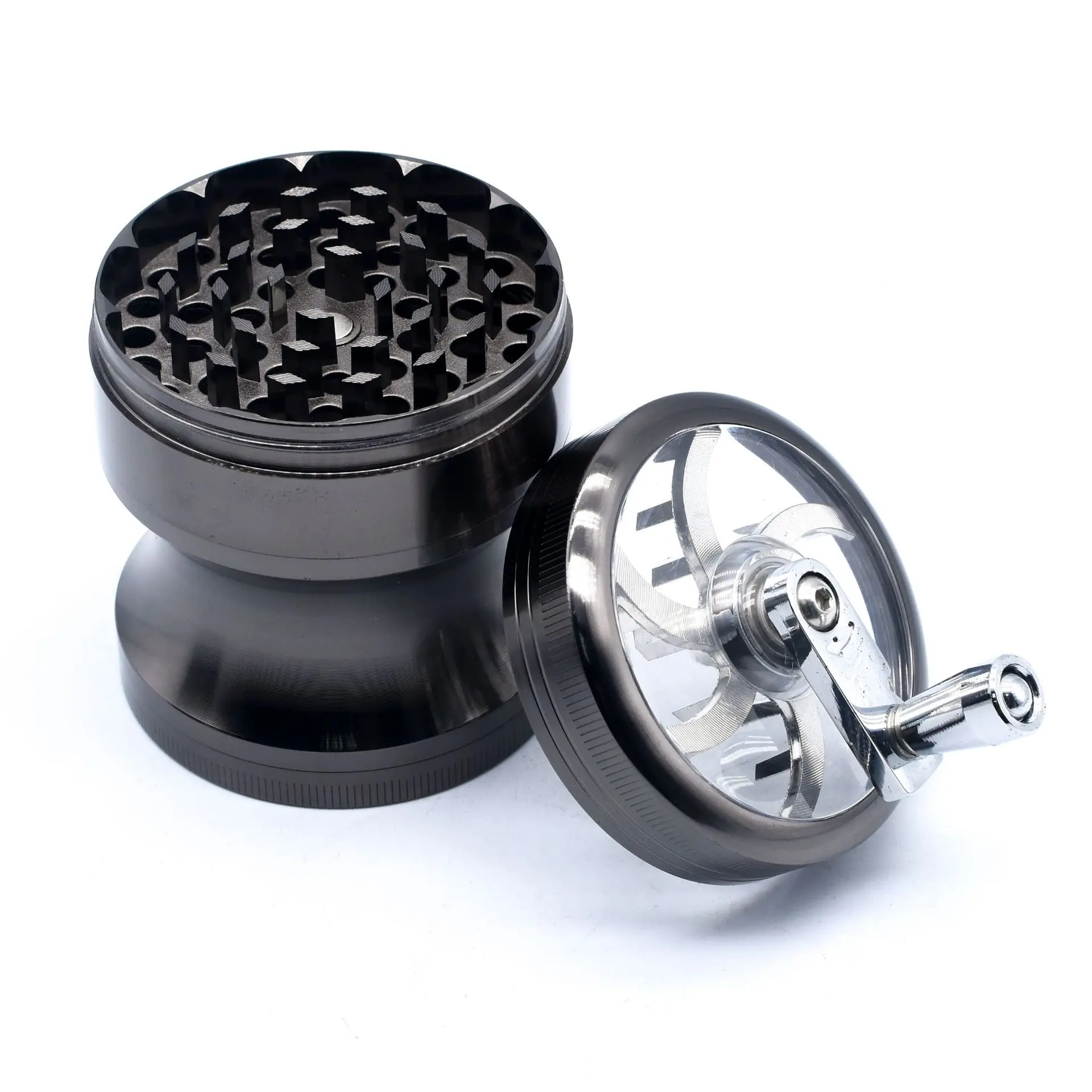 63mm Herbal Crusher Tobacco Grinder Smoke Manual Kitchen Herb Metal 4 Layer Grinders Spice Mill Cigarette Accessories