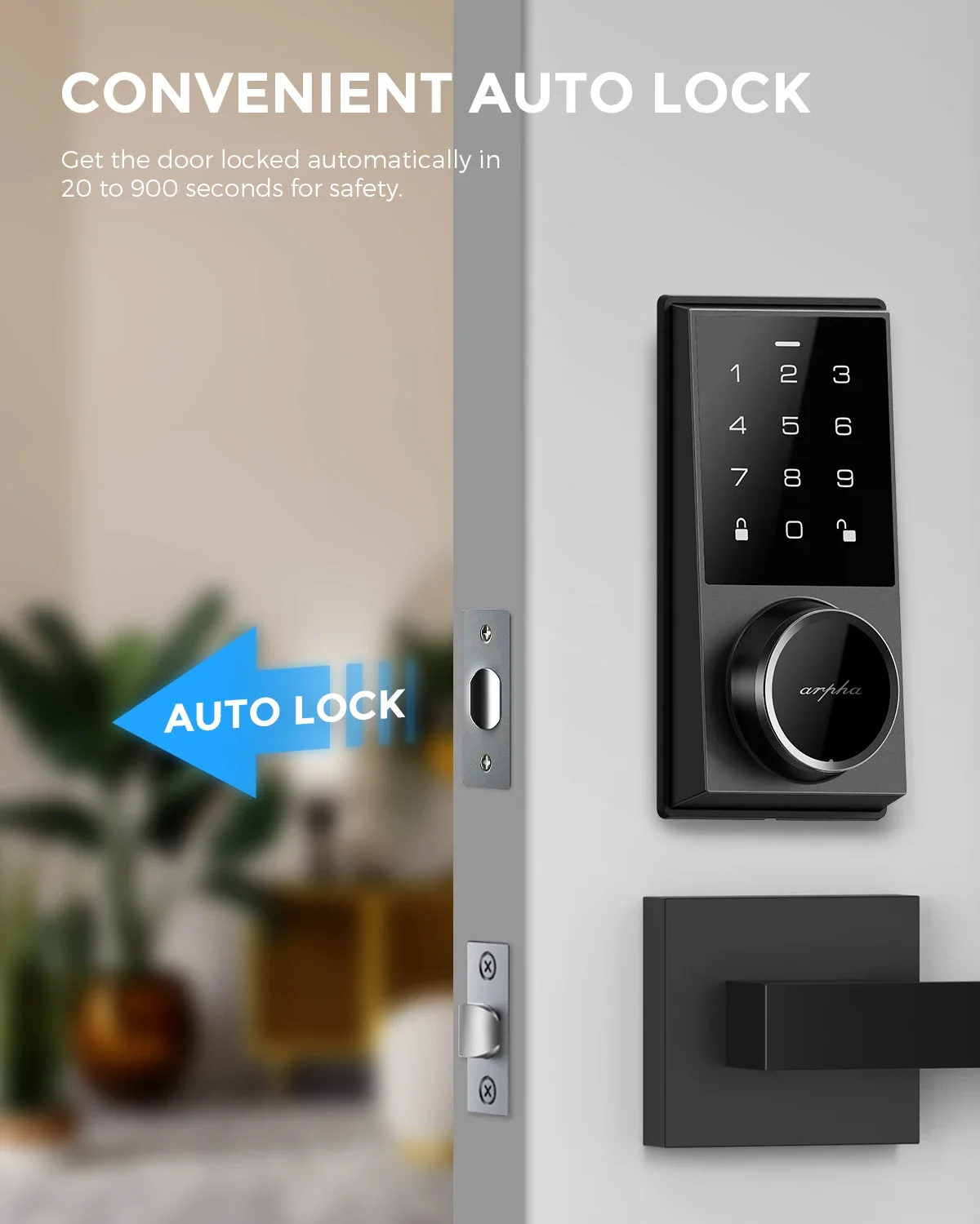 AL302 Deadbolt Smart Lock Entry Door Keyless Wi-Fi App Control Door Lock Smart Glass Door