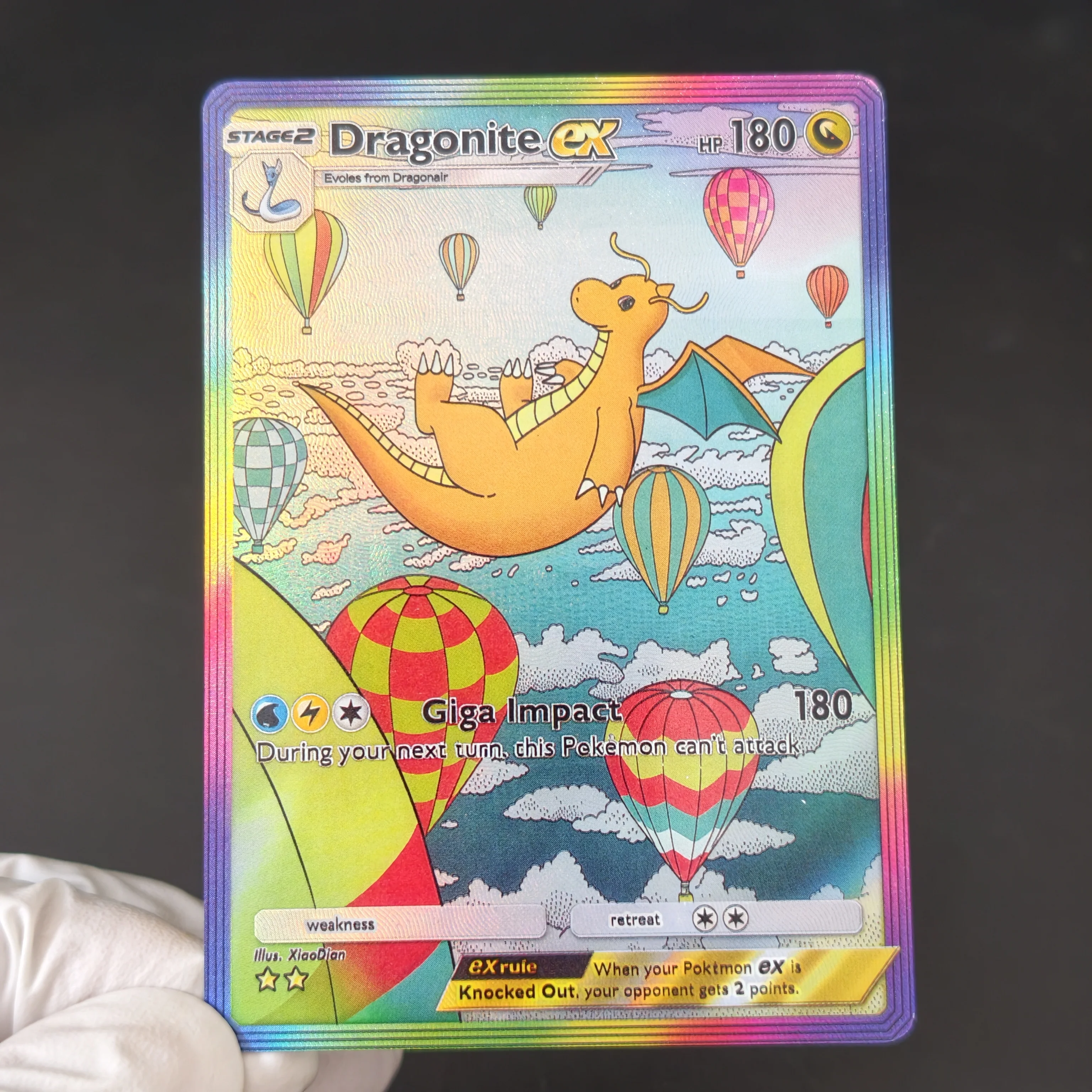 30PCS/DIY POCKET Cards Rainbow Border Dragonite Articuno Moltres Areodactyl  Tinkaton ex DIY Self Made Single Card