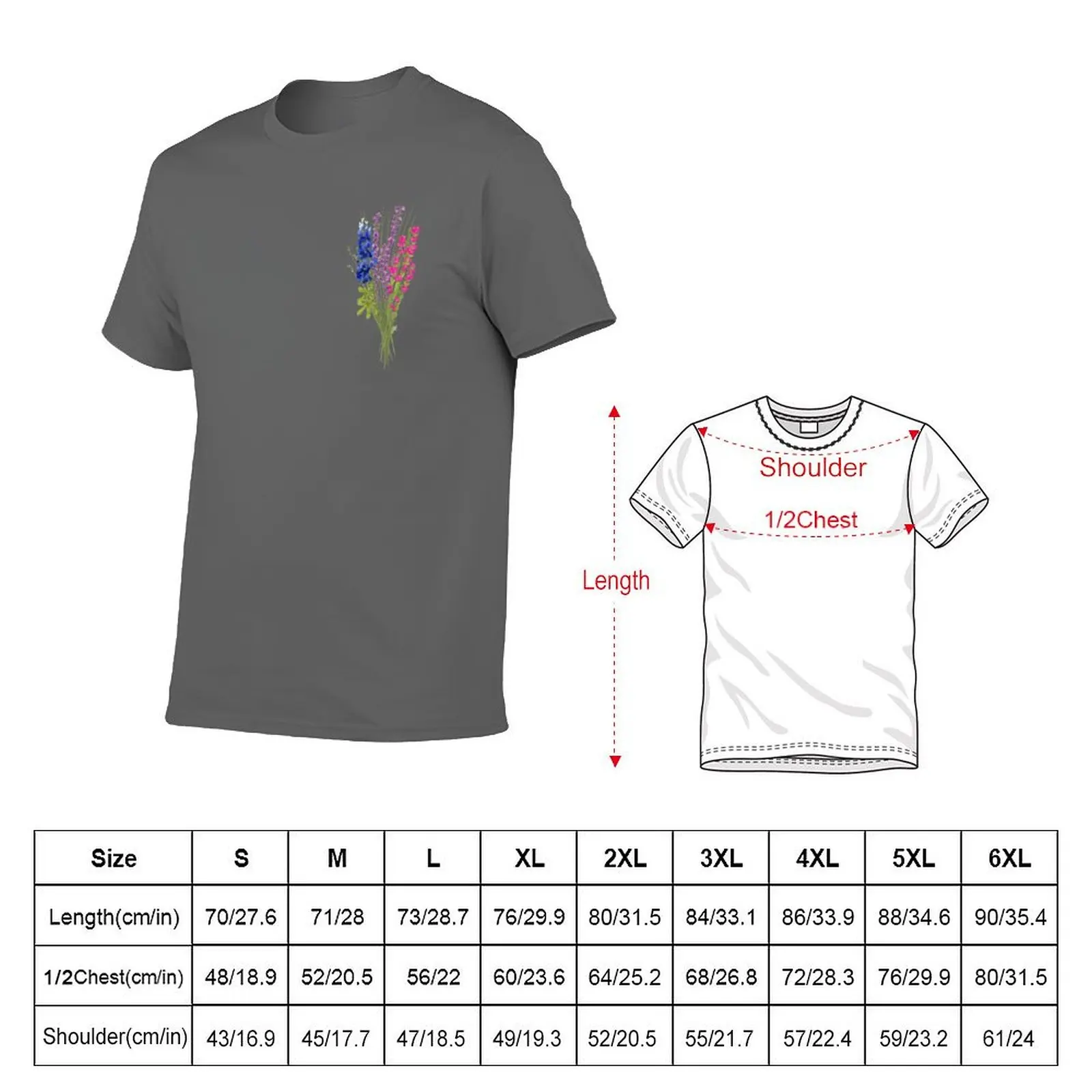 subtle bi pride flowers T-Shirt man t shirts cotton t shirts for man slim fit T-Shirt