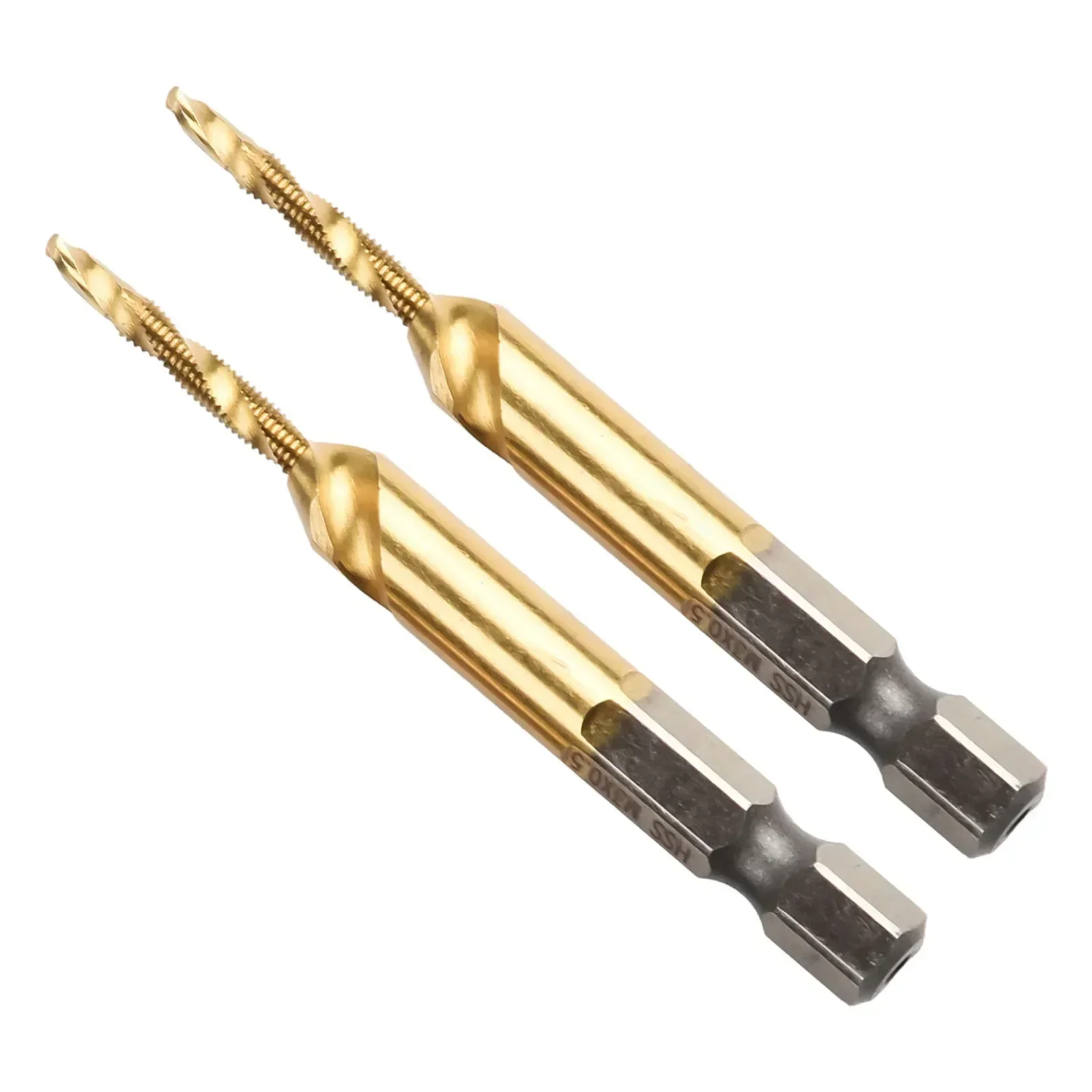 12pcs Metric Tap Composite Tap Plated Hex Shank HSS Screw Thread Metric Tap Drill Compound Tap Hand Drill Tool M3-M10
