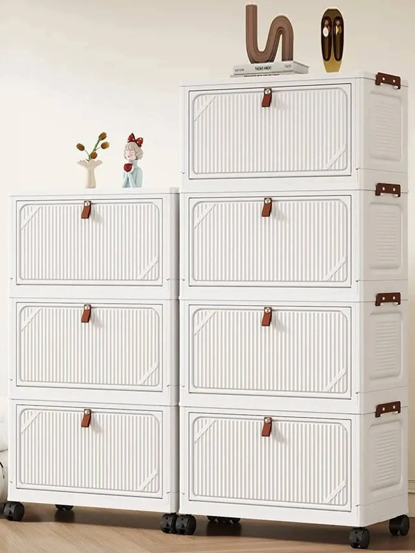 

Extra Large Clothes Box Plastic Home Wardrobe Quilt Organizer Foldable Cabinet For Clothing Storage