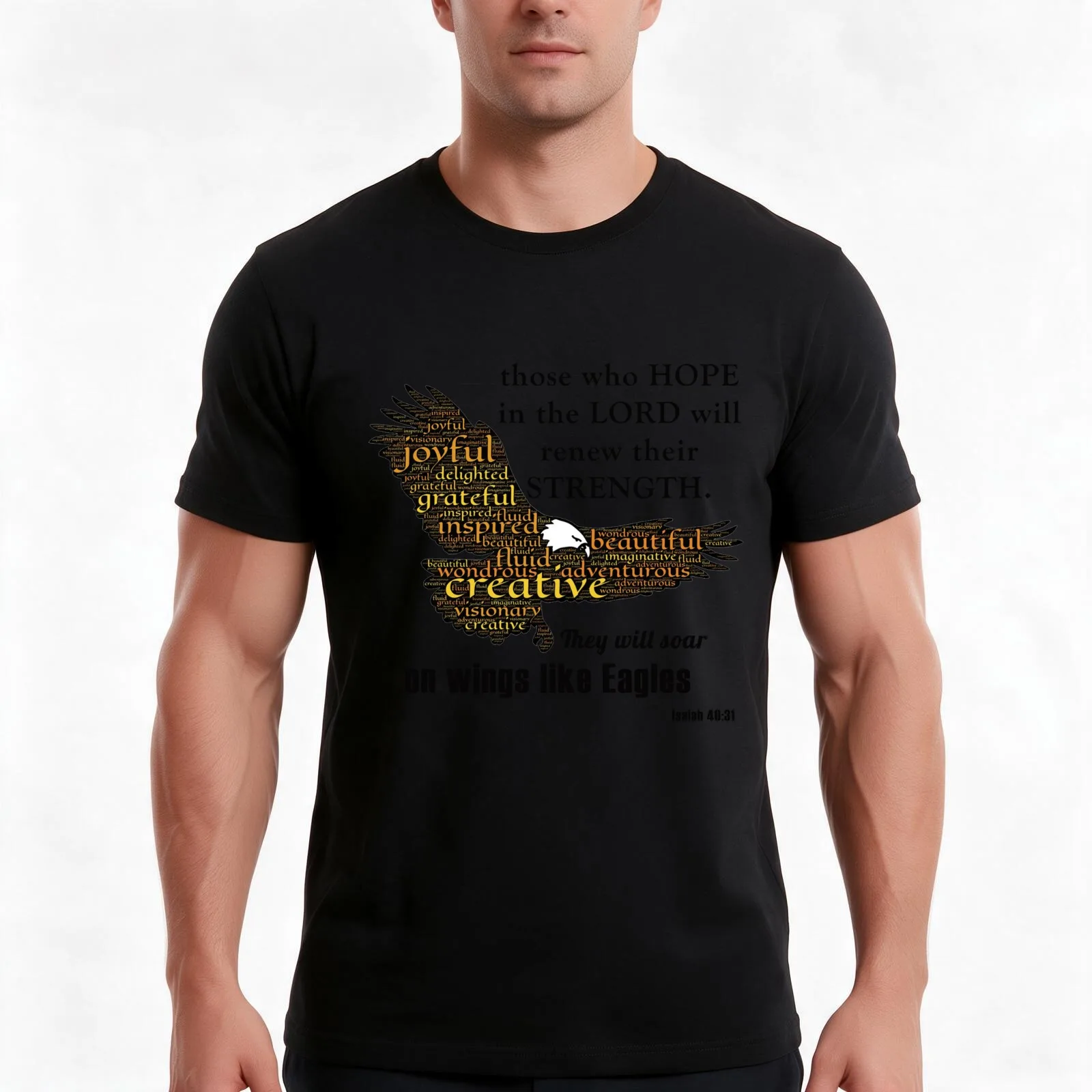 Hope in the Lord, Soar Like Eagles T-Shirt, Summer Casual Cotton Tee, Oversized Streetwear Tops, Vintage Graphic Print