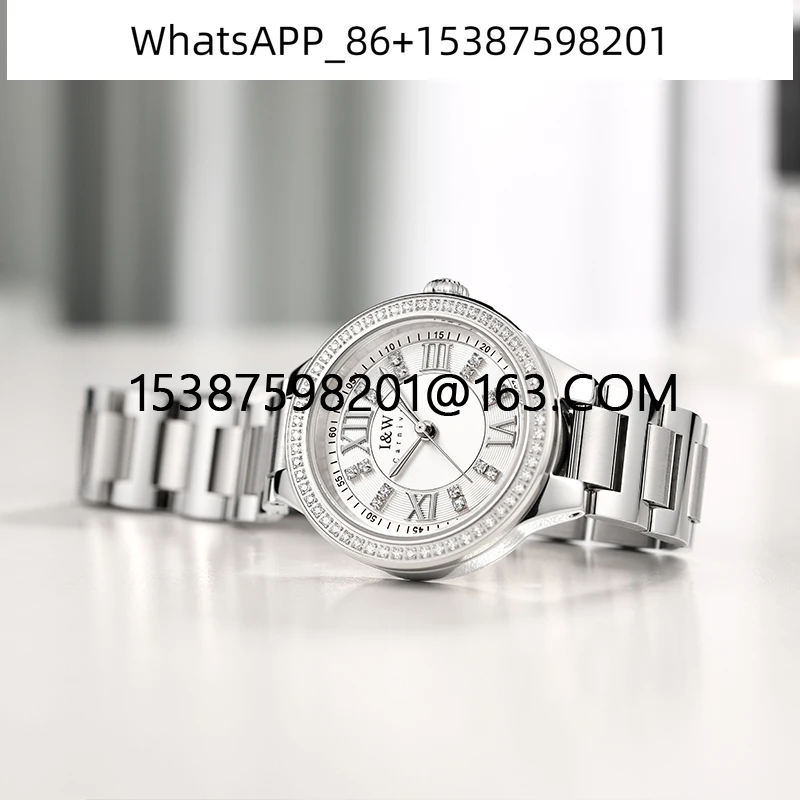 

IW New Dress Watch for Women Sapphire Glass Waterproof Women Quartz Watches Full Steel Relogio Luxury Diamond Lady Watches 603L