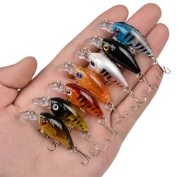 1Pcs 3.5g 4.5cm Top water Mini Bionic Crank Hard Bait Minnow Wobbler Fishing Lure Swimbait With Treble Hook For Trout Carp Bass