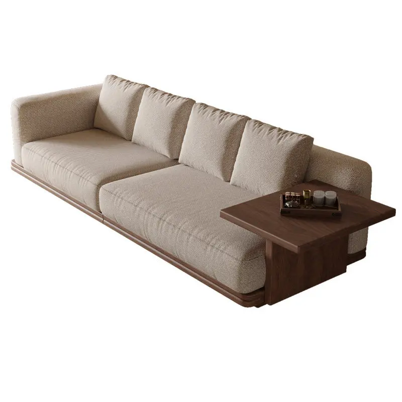 

CX all solid wood size apartment double cotton and linen fabric, sofa