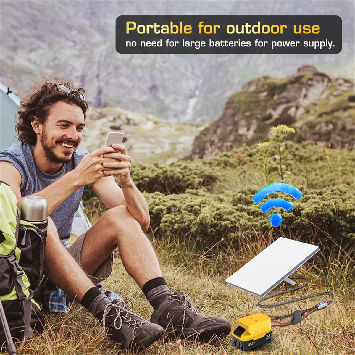 NN89R For Starlink Mini Power Cable 2M for Dewalt Battery Charger Adapter to DC Power DCB-18V/20V Cable Cord Plug