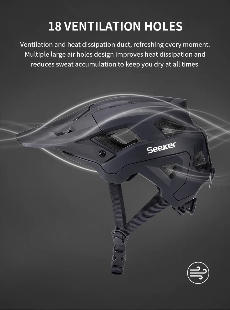 SEEKER Outdoor Downhill Mountainbike-Helm, einteiliger Mountainbike-Helm, ultraleicht, geeignet für Rennen und Touren. – Detail 5