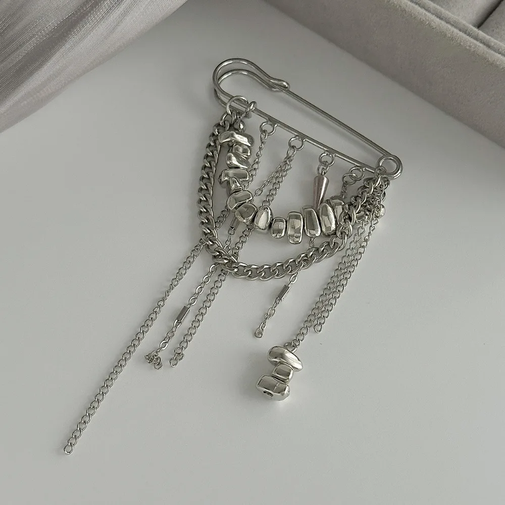 New Multi-Functional Chain Tassel Brooches Adjustable Detachable Beaded Chain Pin Handmade Fixator Trouser Leg Women