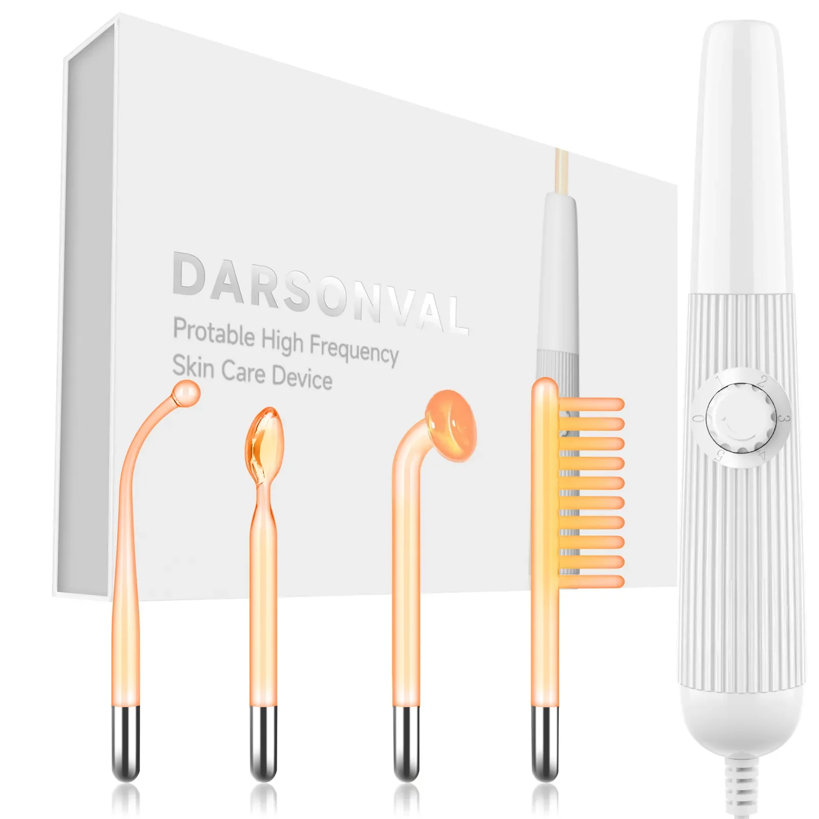 DARSONVAL varita de alta frecuencia para terapia de luz roja, tubo de vidrio de electroterapia de neón, removedor de arrugas y manchas de acné,