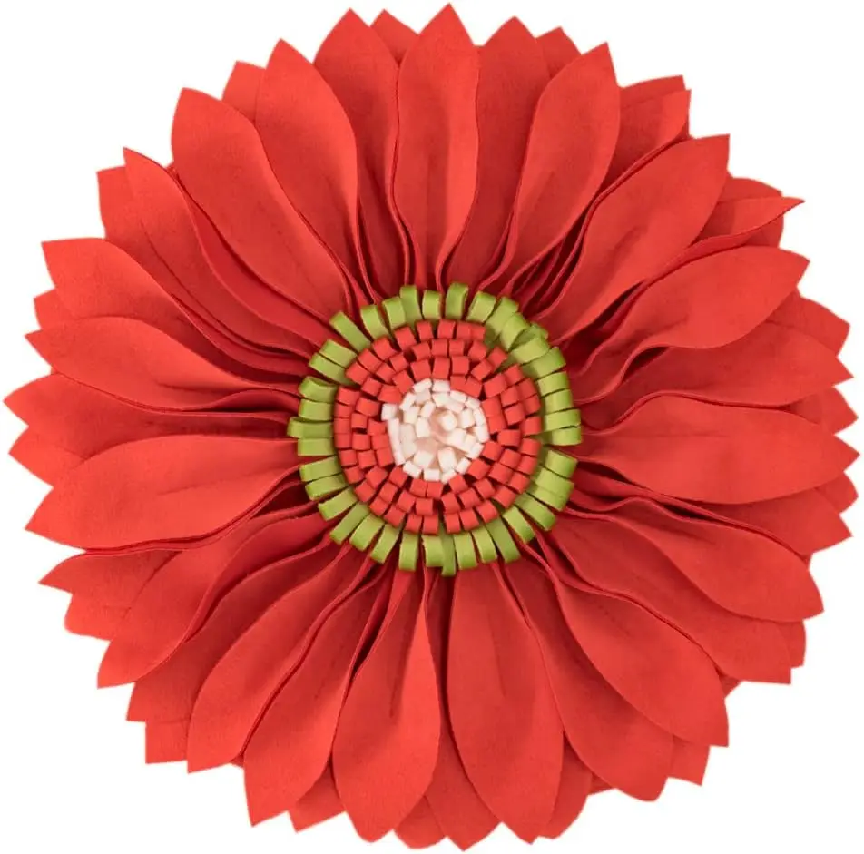 

Handmade 3D Flower Throw Pillow Cover Aesthetic Decorative Colorful Daisy Floral Accent Pillow Round Cushion Stereo Pillowcase