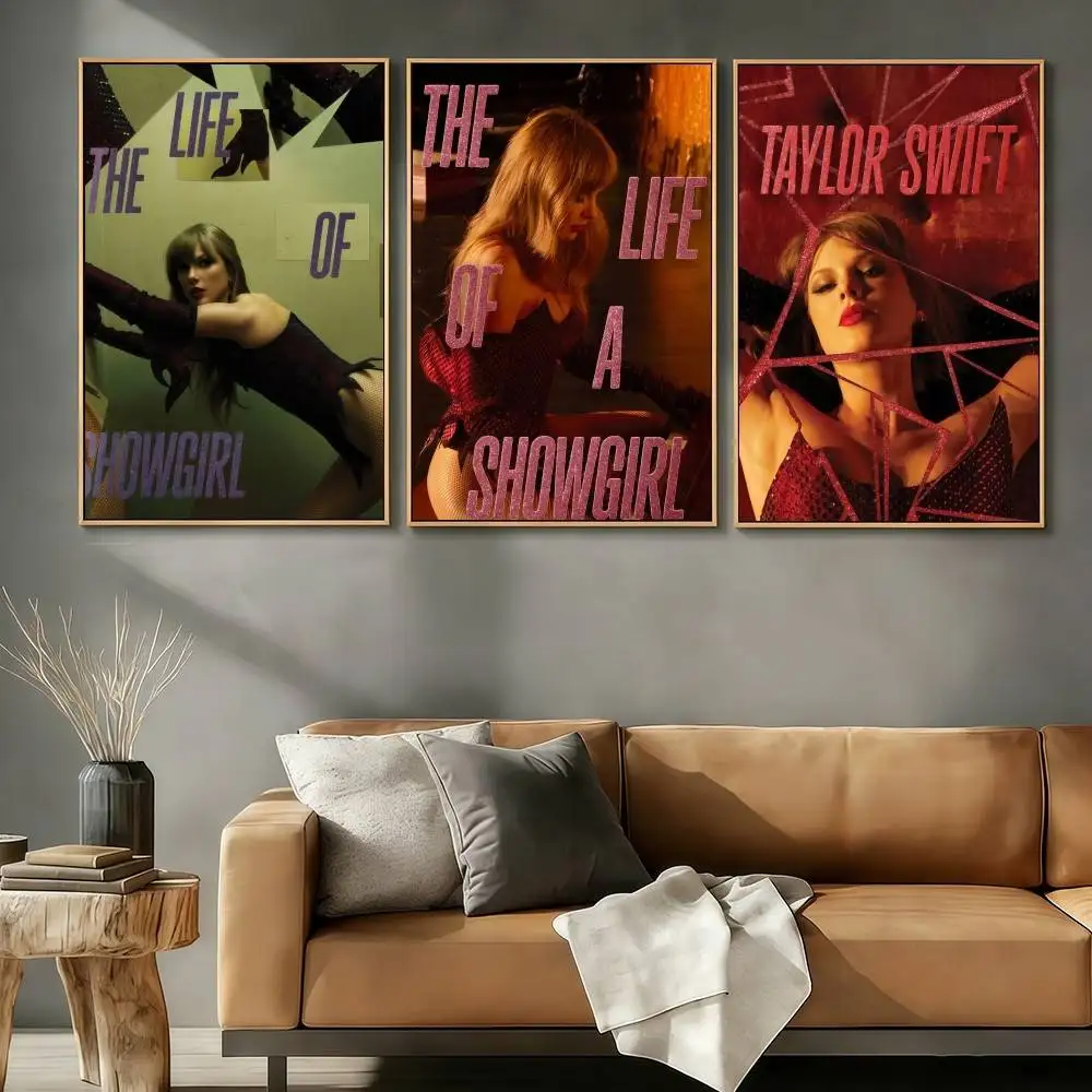 S-SwiftS-ES Life A Showgirl Poster Stickers Art Print Retro Artistic Wall Decor Living Room Bedroom Home Decor T-TaylorS-ES Gift