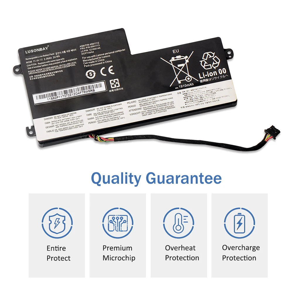 LUNSONBAY Internal Battery 45N1110 45N1111 45N1112 For Lenovo ThinkPad X240 X240S X230S X250 X260 X270 T440 T450 T450S L450S