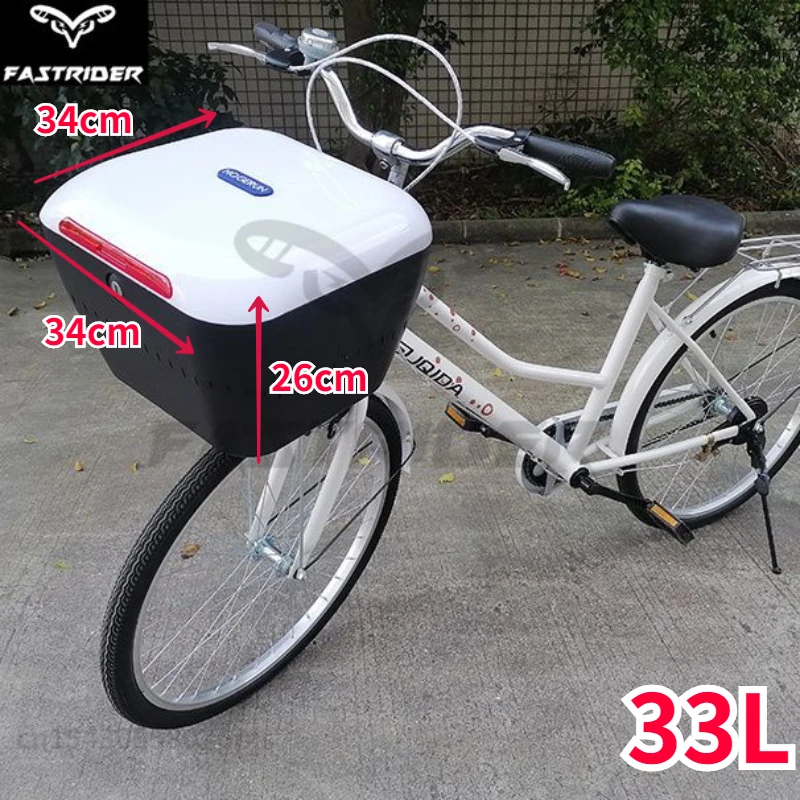 Large-capacity Bicycle Basket Electric Bike Basket Thickened Waterproof Universal Front Storage Basket with Cover Password Lock