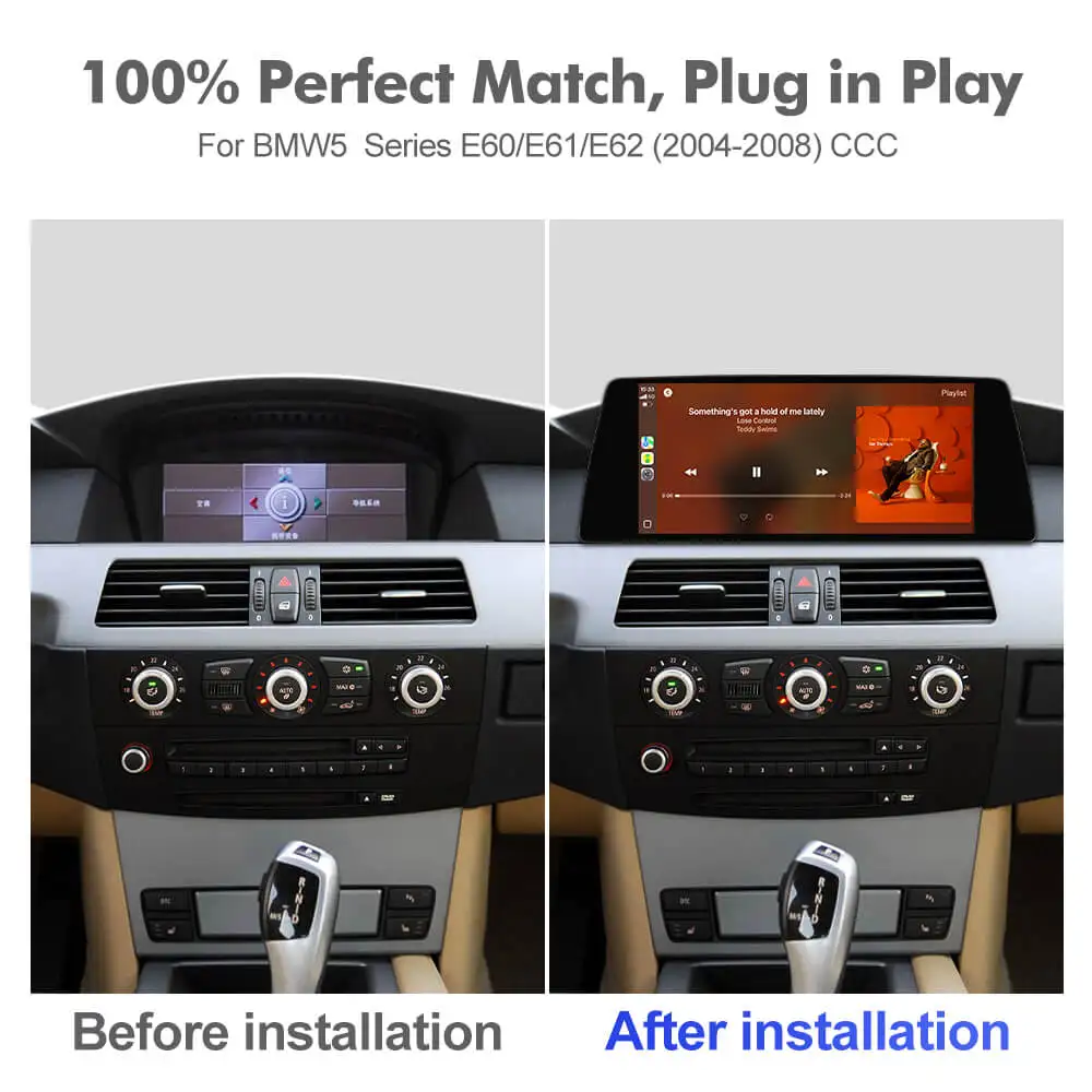 ISUDAR 10.33” Android 13 Car radio For BMW 5 Series E60/E61/E62 2004-2008 CCC Car Player Multimedia GPS Navigation carplay auto
