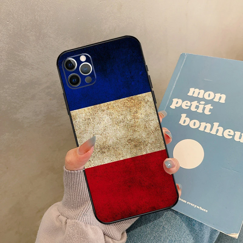 حافظة علم فرنسا لهاتف آيفون 17 Air 13 16 15 11 12 14 Pro Max 13 mini XR 15 16 Plus 16e غطاء خلفي شل